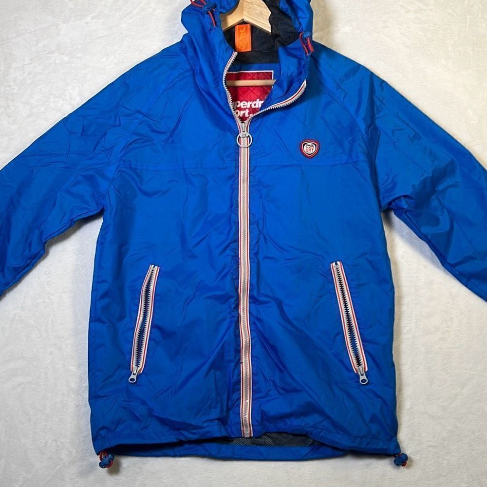 Superdry Sport JPN Lightweight‎ royal blue Full Zip jacket with hood- Men Small